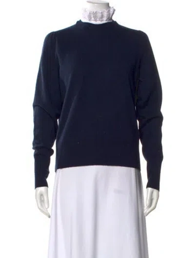 Pre-owned Sandro Wool Turtleneck Sweater In Blue