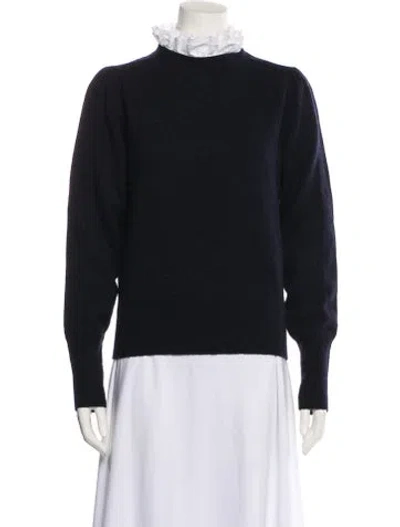 Pre-owned Sandro Wool Turtleneck Sweater In Blue