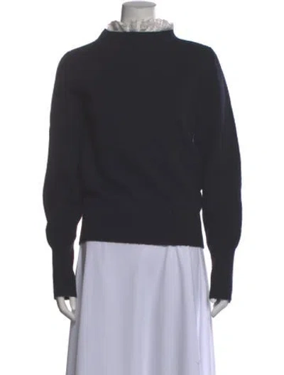 Pre-owned Sandro Wool Turtleneck Sweater In Blue