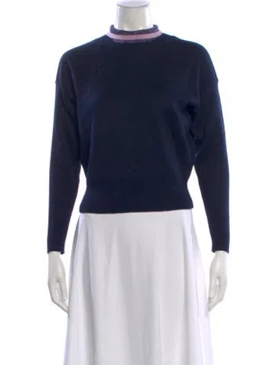 Pre-owned Sandro Wool Turtleneck Sweater In Blue