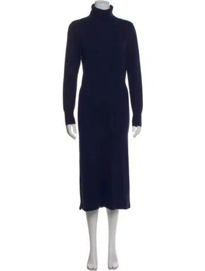 Pre-owned Sandro Wool Turtleneck Sweater In Blue