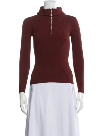 Pre-owned Sandro Wool Turtleneck Sweater In Brown
