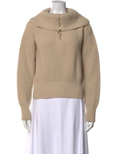 Pre-owned Sandro Wool Turtleneck Sweater In Brown