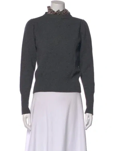 Pre-owned Sandro Wool Turtleneck Sweater In Gray