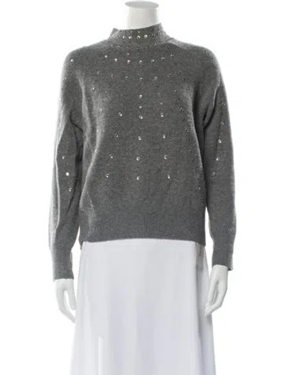 Pre-owned Sandro Wool Turtleneck Sweater In Gray
