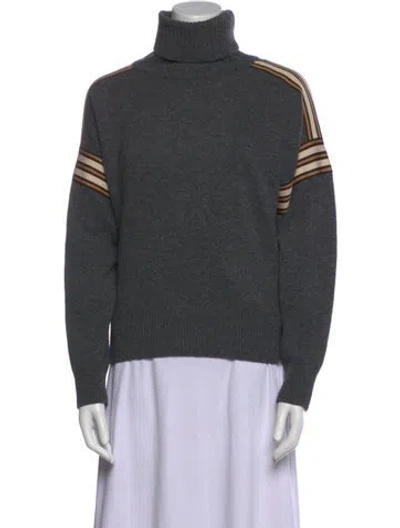Pre-owned Sandro Wool Turtleneck Sweater In Gray