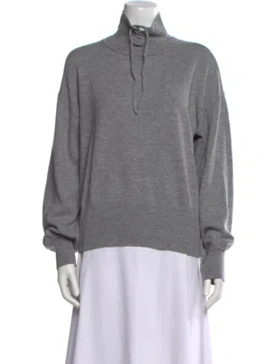 Pre-owned Sandro Wool Turtleneck Sweater In Gray
