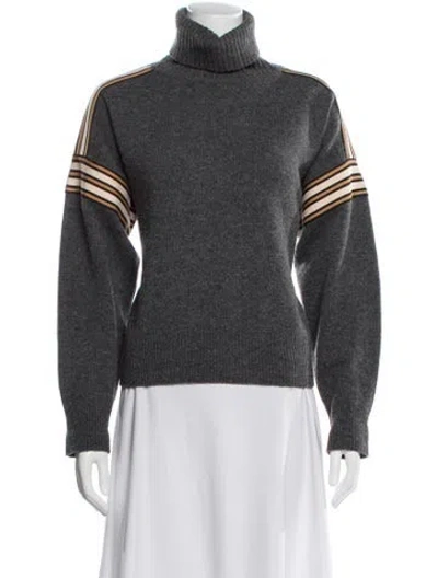 Pre-owned Sandro Wool Turtleneck Sweater In Gray