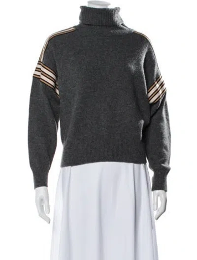 Pre-owned Sandro Wool Turtleneck Sweater In Gray