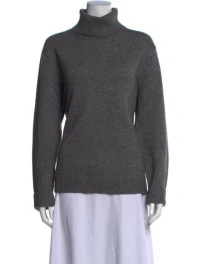 Pre-owned Sandro Wool Turtleneck Sweater In Grey