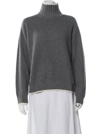 Pre-owned Sandro Wool Turtleneck Sweater In Grey