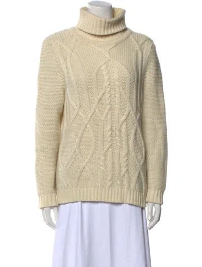 Pre-owned Sandro Wool Turtleneck Sweater In Neutral