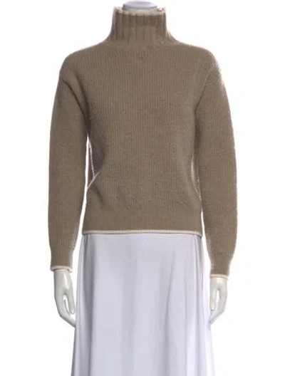 Pre-owned Sandro Wool Turtleneck Sweater In Neutrals