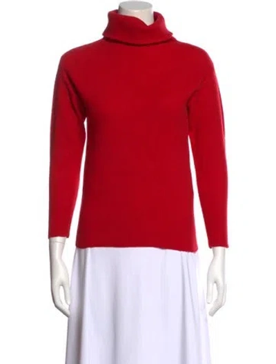 Pre-owned Sandro Wool Turtleneck Sweater In Red