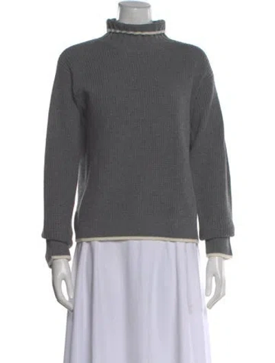 Pre-owned Sandro Wool Turtleneck Sweater W/ Tags In Gray