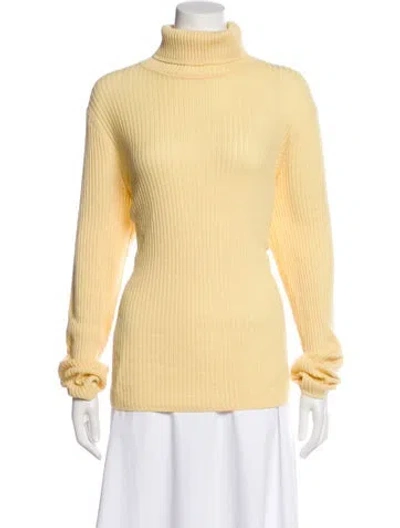 Pre-owned Sandro Wool Turtleneck Sweater W/ Tags In Yellow