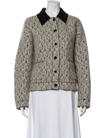 Pre-owned Sandro Wool Tweed Pattern Jacket In Multi