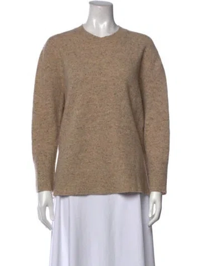 Pre-owned Sandro Wool Tweed Pattern Sweater In Neutrals
