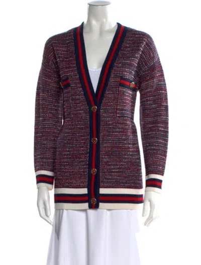 Pre-owned Sandro Wool Tweed Pattern Sweater In Red