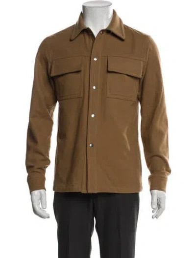 Pre-owned Sandro Wool Utility Jacket In Brown