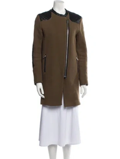 Pre-owned Sandro Wool Utility Jacket In Green