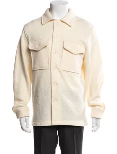Pre-owned Sandro Wool Utility Jacket In Neutral