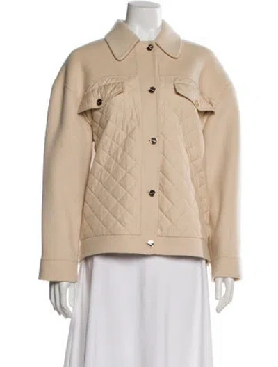 Pre-owned Sandro Wool Utility Jacket In Neutral