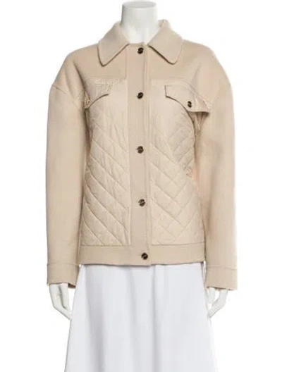 Pre-owned Sandro Wool Utility Jacket In Neutral