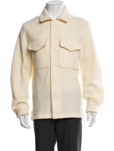 Pre-owned Sandro Wool Utility Jacket In Neutral