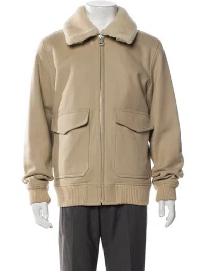 Pre-owned Sandro Wool Utility Jacket In Neutral
