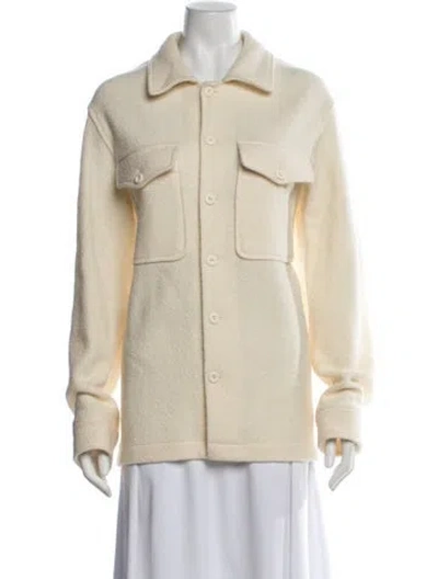 Pre-owned Sandro Wool Utility Jacket In Neutrals