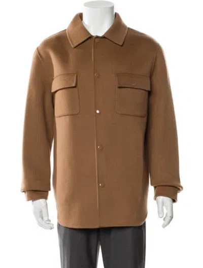 Pre-owned Sandro Wool Utility Jacket W/ Tags In Brown