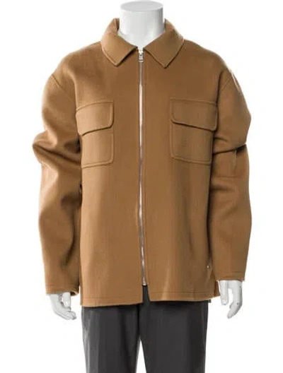 Pre-owned Sandro Wool Utility Jacket W/ Tags In Brown