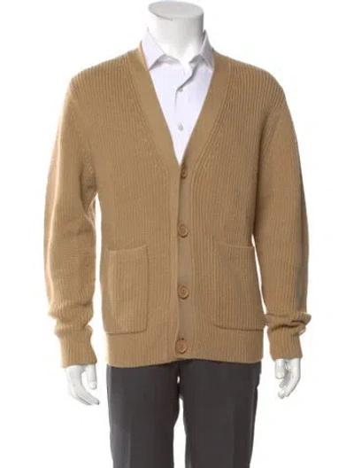 Pre-owned Sandro Wool V-neck Cardigan In Neutral