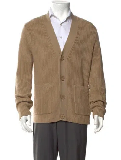 Pre-owned Sandro Wool V-neck Cardigan In Neutral