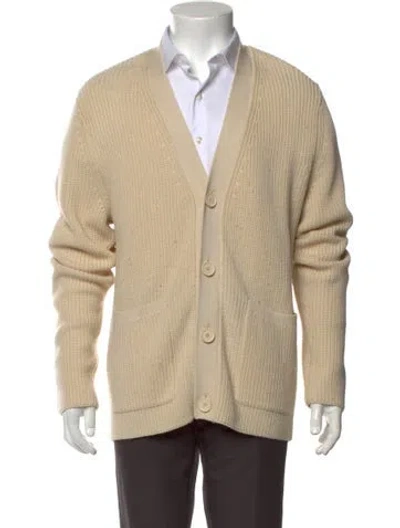 Pre-owned Sandro Wool V-neck Cardigan In Neutrals