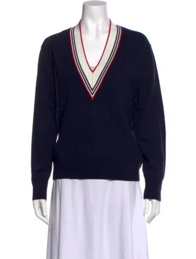 Pre-owned Sandro Wool V-neck Sweater In Black