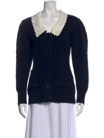 Pre-owned Sandro Wool V-neck Sweater In Black