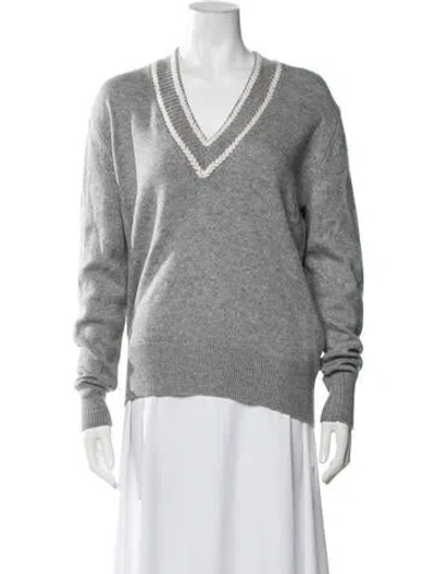 Pre-owned Sandro Wool V-neck Sweater In Black/grey/neutrals