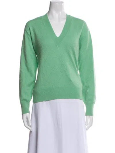 Pre-owned Sandro Wool V-neck Sweater In Blue