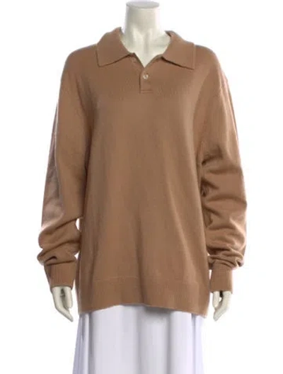 Pre-owned Sandro Wool V-neck Sweater In Brown