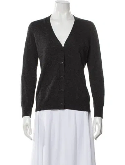 Pre-owned Sandro Wool V-neck Sweater In Gray