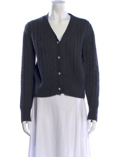 Pre-owned Sandro Wool V-neck Sweater In Gray