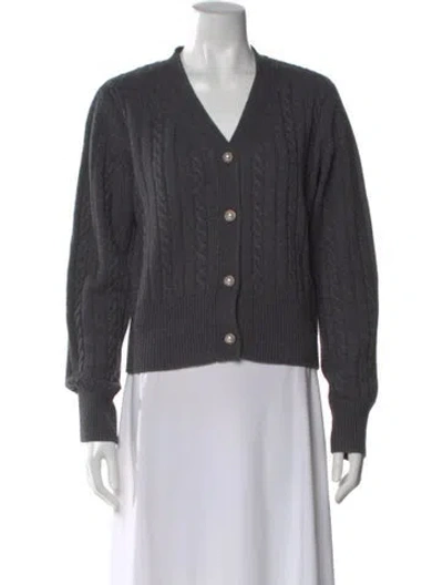 Pre-owned Sandro Wool V-neck Sweater In Gray