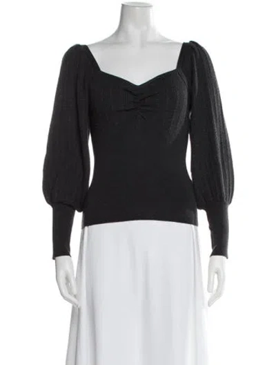 Pre-owned Sandro Wool V-neck Sweater In Gray