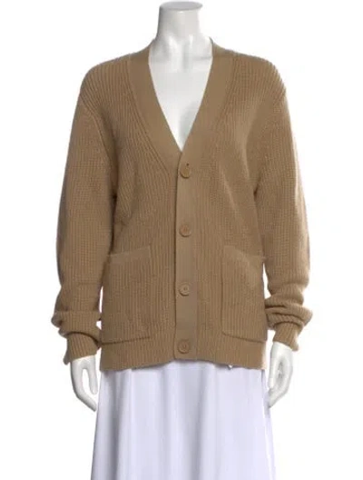 Pre-owned Sandro Wool V-neck Sweater In Green