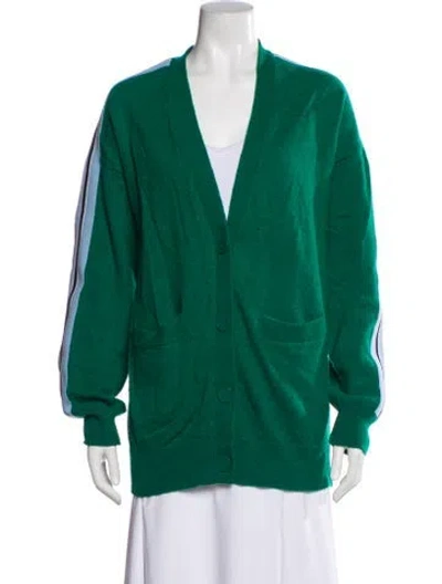 Pre-owned Sandro Wool V-neck Sweater In Green