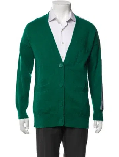 Pre-owned Sandro Wool V-neck Sweater In Green