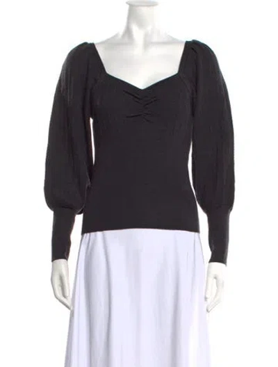 Pre-owned Sandro Wool V-neck Sweater In Grey