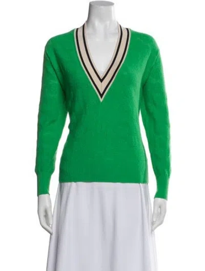 Pre-owned Sandro Wool V-neck Sweater In Multi